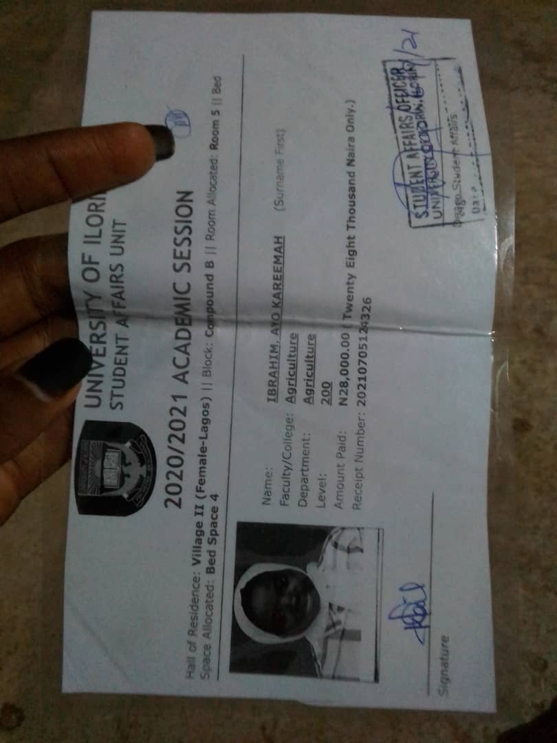 Lost and found unilorin hostel pass