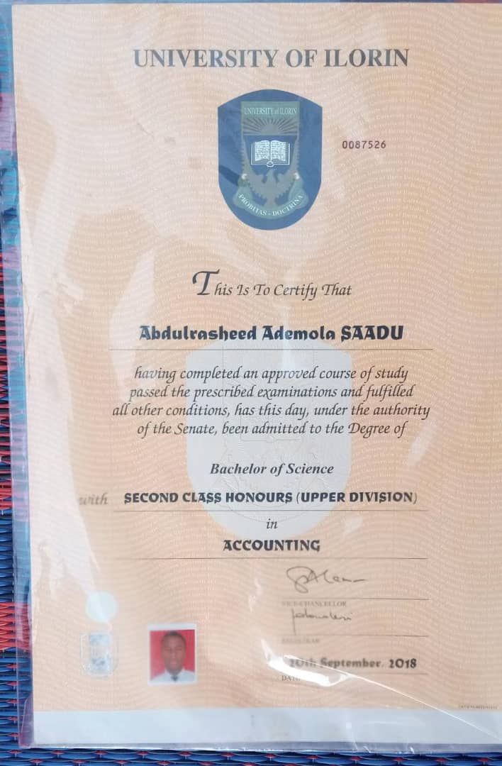 Lost and found unilorin school certificate
