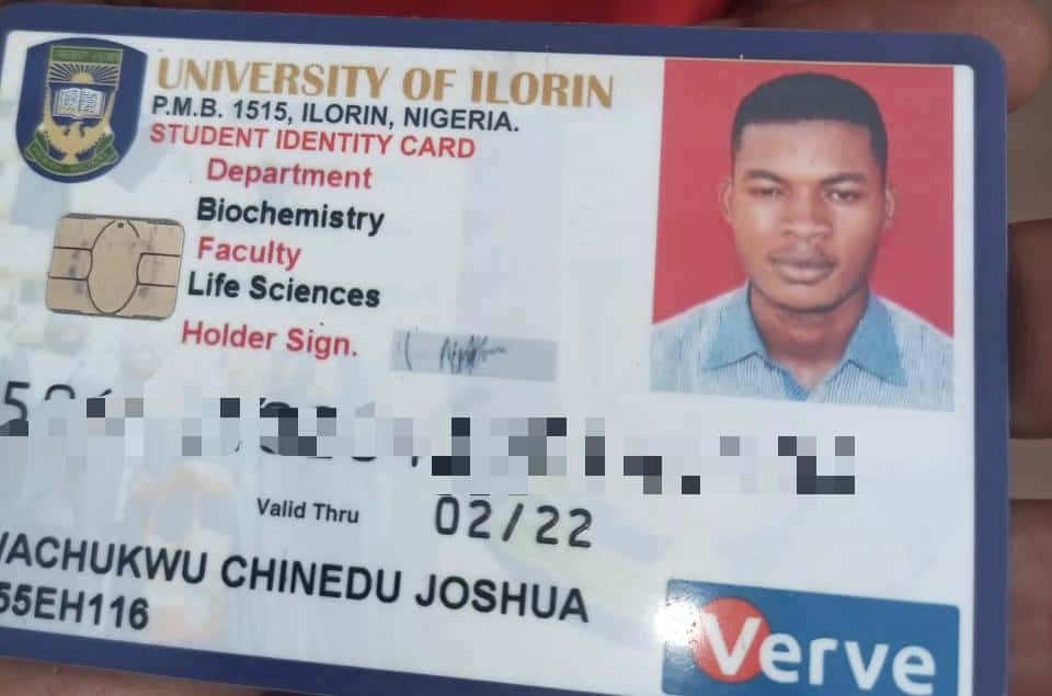 Chinedu Joshua Unilorin students’ ID card - Lost and Found