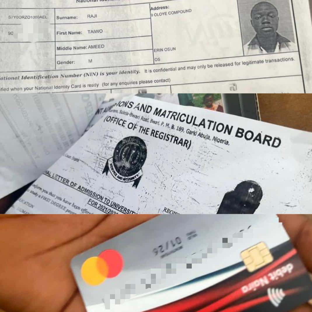 Lost and found documents and atm card in unilorin - Raji Taiwo