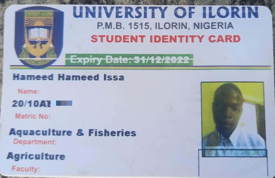 Unilorin-student-Id-card-Hameed-Hameed-Issa-